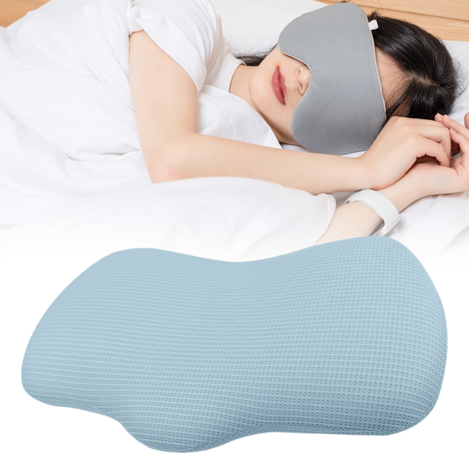 Washranp Sleeping Neck Pillow,Ergonomic Memory Foam Cervical Pillow