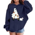 thumbnail image 2 of Kids Fleece Hoodie Pullover Top Youth Long Sleeve Casual Hoody Girls Boys Unisex Sweatshirt Navy 4-5 Years, 2 of 6