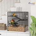 thumbnail image 2 of CHENZM Large Hamster Cage with 9" Deep Tempered Glass Bottom, 4 Tiers Hamster Tank with Running Wheel, Hut, Water Bottle, Dish, Rat Cage for Syrian, Dwarf, Gerbils, Mouse, 31" x 19" x 31.5", Black, 2 of 17