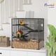 thumbnail image 2 of HOWEN Large Hamster Cage with 9" Deep Tempered Glass Bottom, 4 Tiers Hamster Tank with Running Wheel, Hut, Water Bottle, Dish, Rat Cage for Syrian, Dwarf, Gerbils, Mouse, 31" x 19" x 31.5", Black, 2 of 18