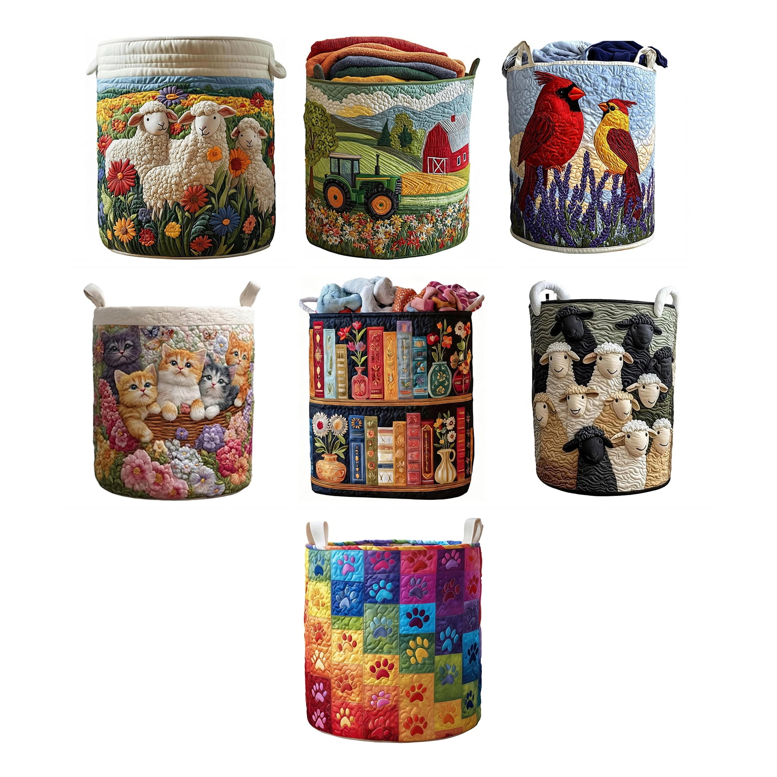 Quilted Laundry Hamper Foldable Storage Basket With Soft Padding And Floral Detail For Bedroom Bathroom Storage