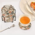 thumbnail image 3 of Yayeee 6 PCS Drink Coasters with Holder Set Woven Absorbent Round Tabletop Hot Pad, Mountain Pattern, 3 of 7