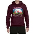thumbnail image 3 of Happy Glamper | Fancy Camping Camper Van Caravan | Nature Lover Unisex Hoodie Sweatshirt, Maroon, M, 3 of 5