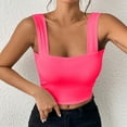 thumbnail image 2 of BYHONG Women's Bodycon Blouse Strapless Tank Top for Women Tight Sleeveless Vest Hot Pink S, 2 of 4