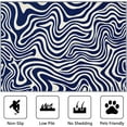 thumbnail image 5 of Abstract Wave Optical Illusion Area Rug, Navy Swirl Pattern Rugs, Zebra Print Modern Carpet, Wavy Home Decor 3x4ft Small, 5 of 6