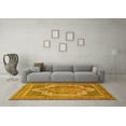 thumbnail image 3 of Ahgly Company Machine Washable Indoor Rectangle Medallion Yellow Traditional Area Rugs, 7' x 9', 3 of 4
