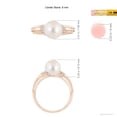 thumbnail image 5 of ANGARA Freshwater Cultured Pearl Ring with Pave-Set Diamonds in 14K Rose Gold for Women | June Birthstone, Birthday, Anniversary, Jewelry Gift for Women | Pearl Ring, 5 of 8