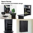 thumbnail image 5 of Giantex Wall Mounted Desk, Floating Desk, Folding Wooden Convertible Writing Desk w/Storage Area for Space Saving, Black, 5 of 6