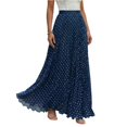 thumbnail image 3 of Summer Skirts for Women Comfort Waist Polka Dots A Line Skirts Casual Beach Vacation Maxi Skirts, S, 3 of 4