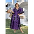 thumbnail image 4 of HAPPY BAY Women's Summer Batik Caftan House Dashiki Dress Kaftan Loungewear Nightshirts for Women Sleepwear 2X-3X Purple, Floral, 4 of 5