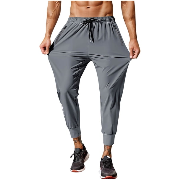 Ceisia Men's Gift Sports Pants High Stretch Quick-drying Breathable Relaxed Fit Mid-Rise Elastic Waist Cuffed Ankles Gym Runni ng Pants