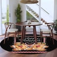 thumbnail image 3 of Round Rug 5Ft Washable Non-Slip, Christmas Gingerbread Circle Area Rugs for Living Room Bedroom, Xmas Berry Black Checkered Indoor Floor Mats Carpet Runner for Home Decor Aesthetic, 3 of 8