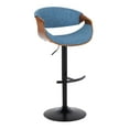 thumbnail image 4 of Curvo Adjustable Bar Stool, Chrome Bar Stools, Bar Chairs, Swivel Bar Stools, Bar Stools Set of 2 (Blue), 4 of 6
