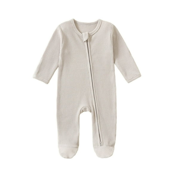 FYDUU Baby Boys Bodysuits Onesies One-Pieces Long Sleeve Zip Up Outfit Soft Comfortable Romper Daily Wear Indoor Outdoor Activities Leisure Versatile 3-6 Months
