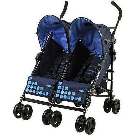 Mia Moda Facile Twin Stroller In Navy/bl