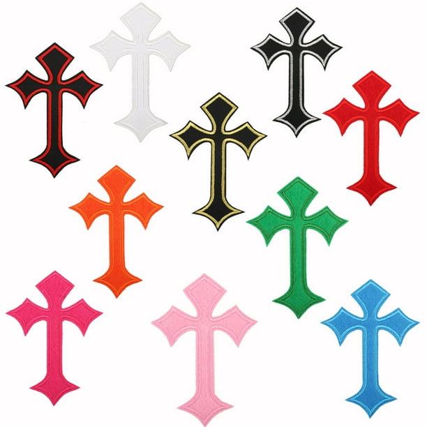 SINMI 10 cross-stitch patches iron-on decals badges clothes jeans fabric clothes  hats badges DIY's decals 