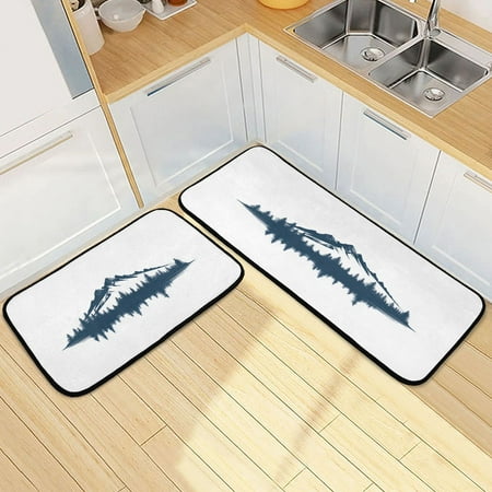 

Kitchen Floor Mat 2 Sets Carpet Floor Mat Kitchen Mat Bathroom Mat Living Room Mat Bedroom Mat Absorbent Delicate Fabric No Ball Beautiful Ink Mountain