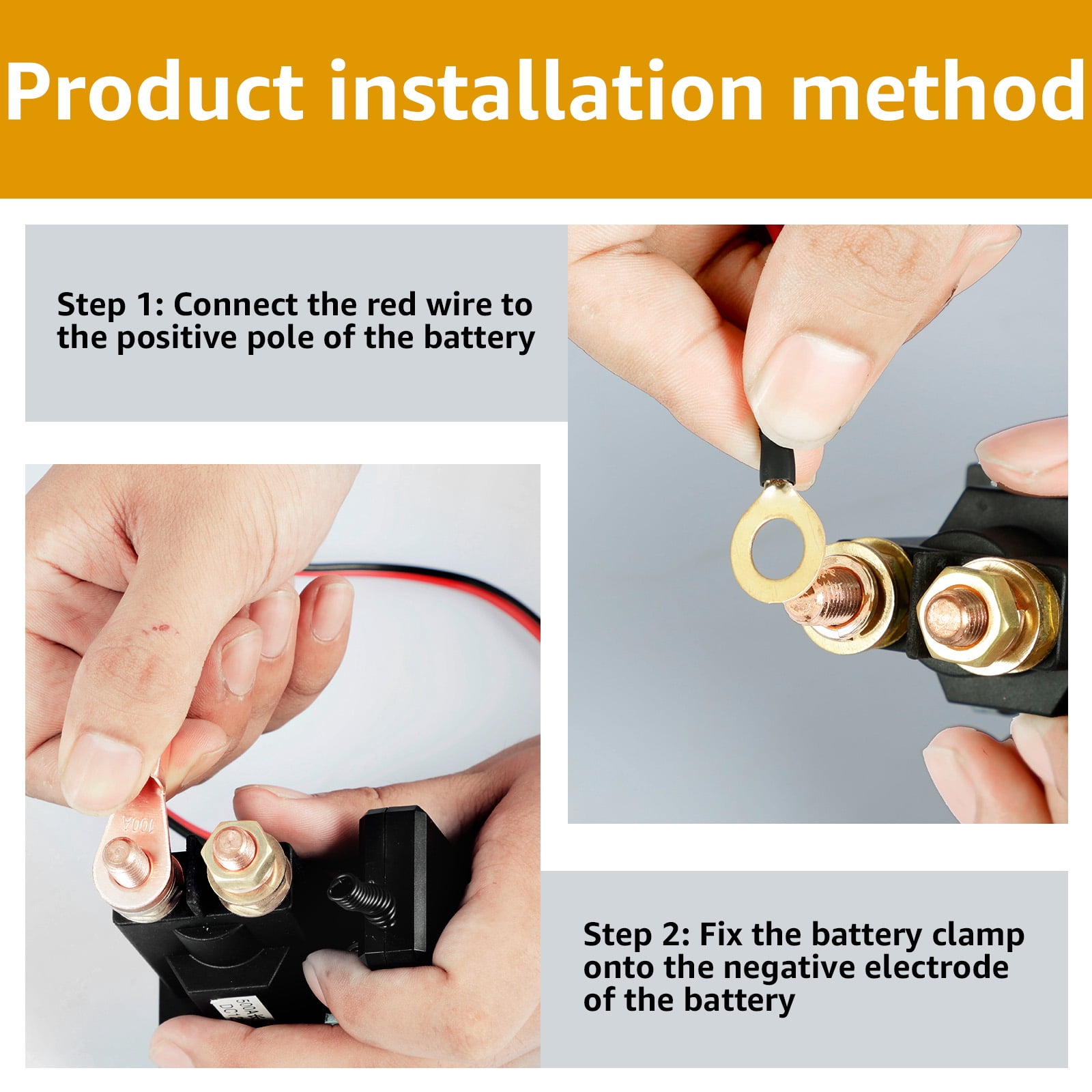 Battery Disconnect Switch 12V DC 500A Starting 200A Rated Wireless Battery Power Shut Off Isolator Battery Cut Off Switch