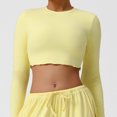 thumbnail image 5 of ShiShine Long Sleeve Crop Tops for Women Workout Athletic Gym Shirts Crew Neck Cropped Sweatshirts, 5 of 8