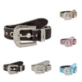 thumbnail image 7 of Zwiiyzr Women's Elegant Leather Belts Rhinestone Sequin Adjustable Tight Waistband Leather Belts For Women Christmas Holiday Gifts Blue Free Size, 7 of 7