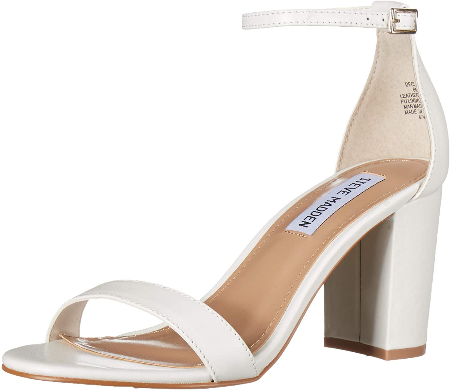 Steve Madden Women's DECLAIR Sandal, White Leather, 10 M US | Walmart ...