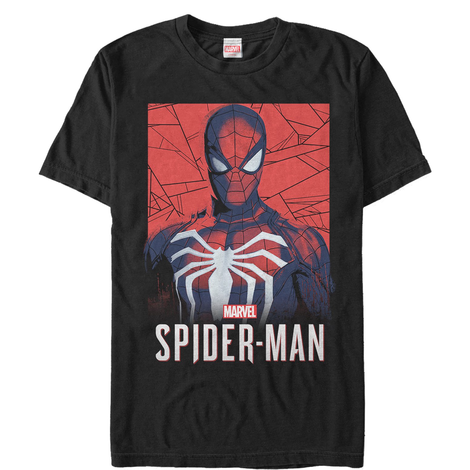 Men s Marvel Gamerverse Spider-Man Shattered Graphic Tee Black 2X Large