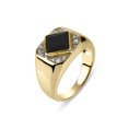 thumbnail image 2 of 2.59 ct Men's Onyx and White Sapphire Gold Plated Sterling Silver Ring, 2 of 4