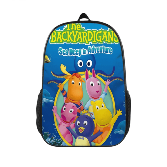 FSMYJJZY Durable Polyester Backpack, The Backyardigans Print Backpack with Adjustable Padded Straps and Side Storage Pockets