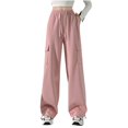 thumbnail image 3 of Kmdttou Cargo Pants Women Baggy Plus Size Solid Color Fashion Casual Loose Broad Leg Full Length Pants, 3 of 8