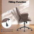 thumbnail image 3 of Ergonomic Home Office Chair, Lumbar Support Executive Office Desk Chair, Adjustable Height Computer Chair with 30° Tilting Function and Detachable Padded Armrest (Dark Brown Suede Fabric), 3 of 8