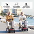 thumbnail image 4 of Mobility Scooter Ultra Compact Dual Batteries for Seniors & Adults, TopMate 4 Wheels Electric Powered Travel Scooter Lightweight Foldable Airline Approved, No Assemble All Terrain - Black Red, 4 of 7