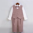 thumbnail image 4 of YUSIM Boys Dress Suit Sets 3 Piece- Bow Tie+Button Vest+Formal Pants Kids Outfit Sets Pink Size 8, 4 of 7