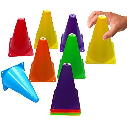 Toy Cubby Jeu de Cônes de Circulation en Plastique Souple Coloré - 24 Pièces