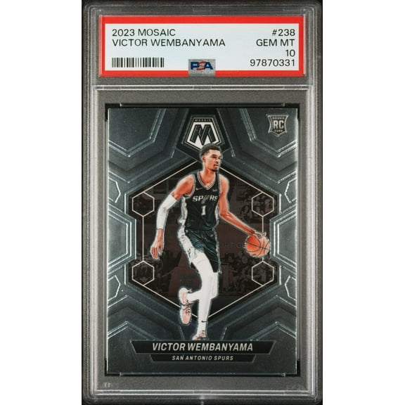 Graded 2023 Panini Mosaic Victor Wembanyama #238 Rookie RC Basketball Card PSA 10 Gem Mint