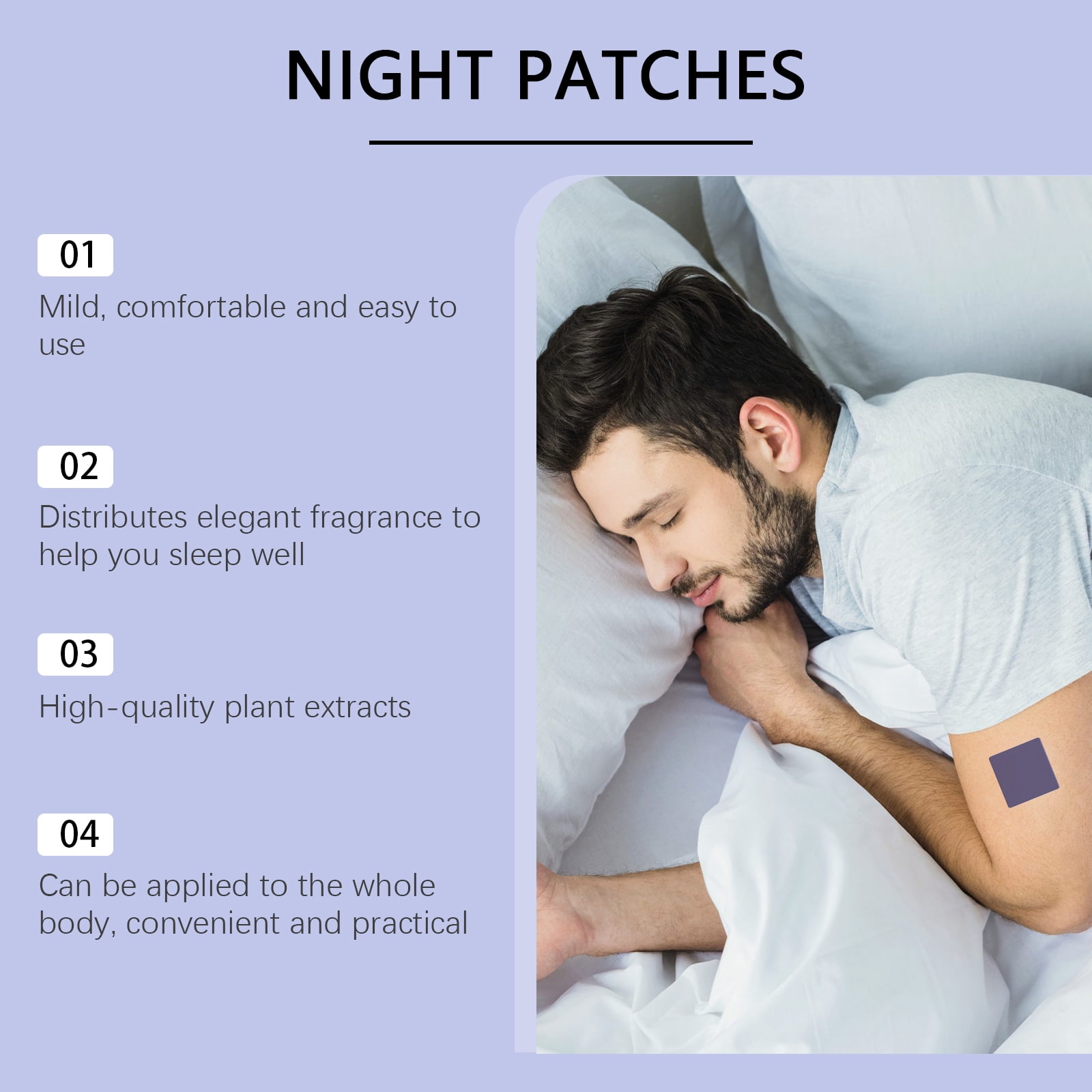 Alvantor Sleep Patches with Lavender, Calming Body Care for Night Relaxation & Deep Sleep Aid, 42 Patches