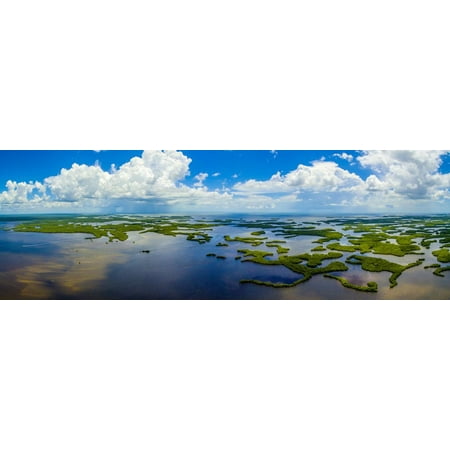 Refuge Point - Aerial view of Ten Thousand Islands National Wildlife Refuge, Collier County, Florida, USA Print Wall Art