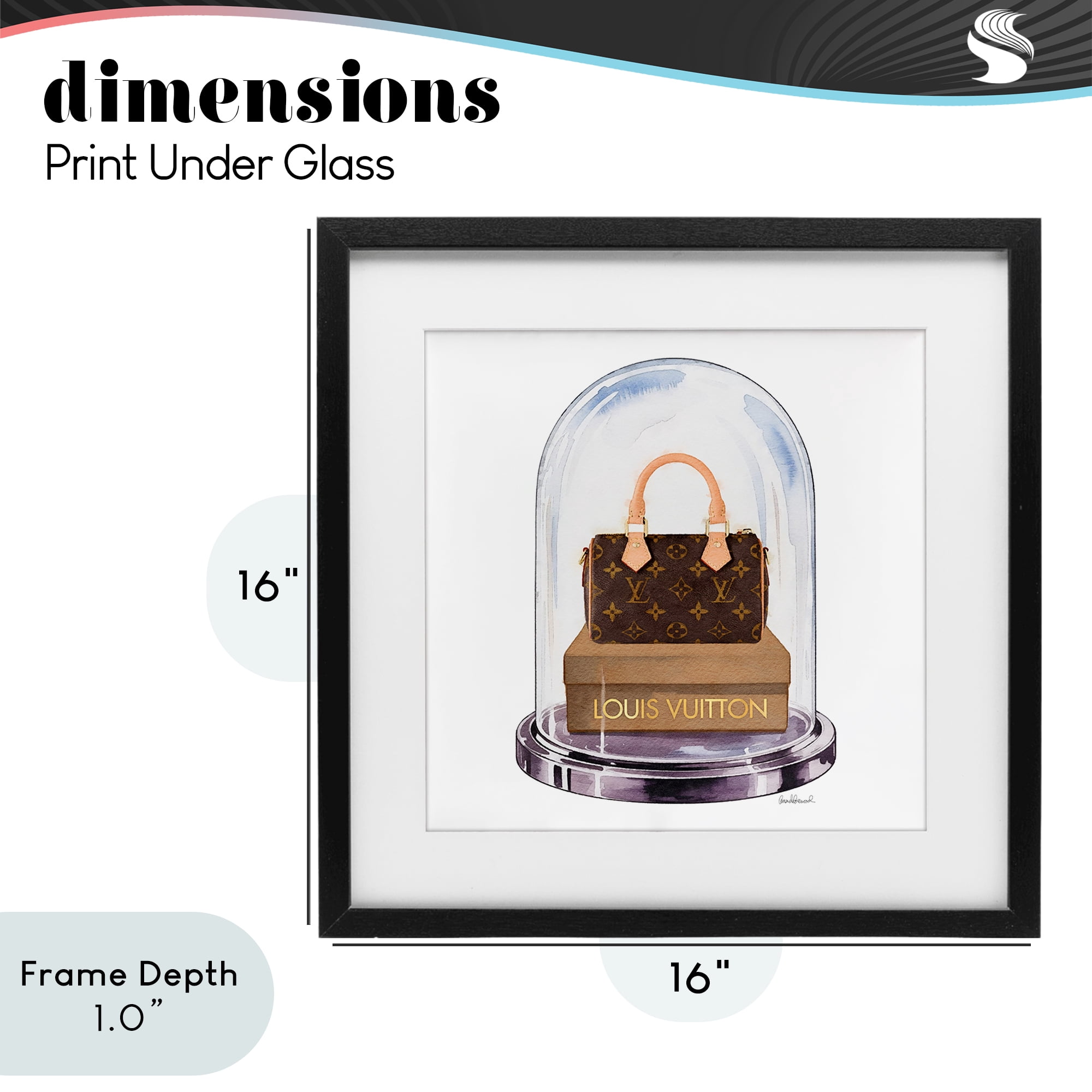 Stupell Industries Glam Purse Bell Jar Black Framed Print Under Glass, design by Amanda Greenwood