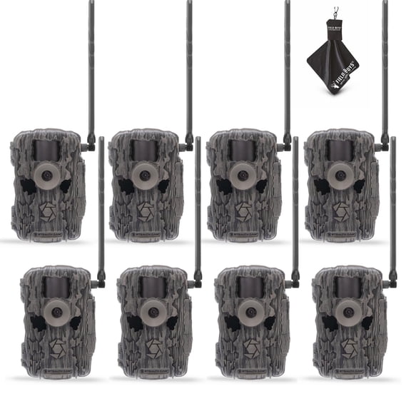 Stealth Cam Fusion X-Pro 2 Pack Dual Sim 36 MP Photo & 720P HD Video 0.4 Sec Trigger Speed Wireless Hunting Trail Camera - Available on AT&T & Verizon Cleaning Cloth 8PK