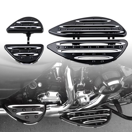 Astra Depot Front Rear Driver Floor Boards   Passenger Floorboards Stretched Fit 86-15 Harley Touring Road King Tour Street Electra Glide