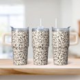 thumbnail image 2 of Insulated 20oz Geometric Pattern Tumbler with Handle and Straw, Stainless Steel Double Wall Travel Coffee Mug Leak Proof, 2 of 5
