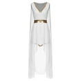 thumbnail image 5 of TiaoBug Ladies Greek Queen Princess Toga Flowy Split Dress Roman Empress Greek Party Costume White XL, 5 of 6
