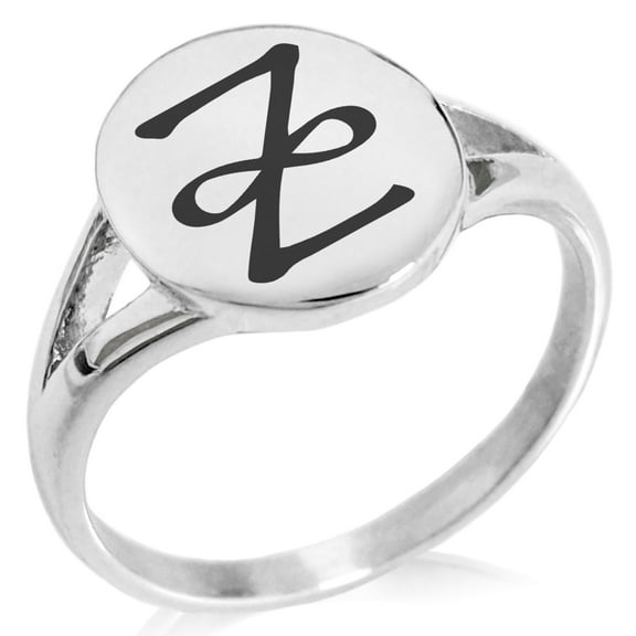 Stainless Steel Reiki Zonar Healing Minimalist Oval Top Polished Statement Signet Ring