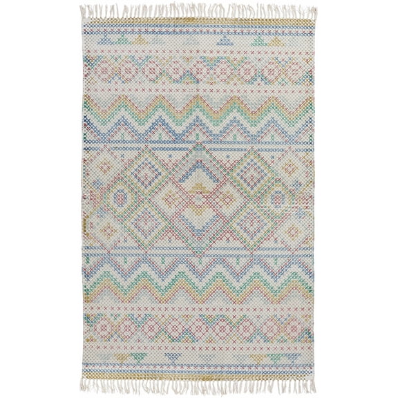 BoutiqueRugs Granby Bohemian/Global Area Rug - Blue, Dark Pink, Olive - 2' x 3'