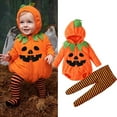 thumbnail image 2 of MuXiKeJi Clothes Halloween Pumpkin Bodysuit Toddler For Cute Baby,Halloween Pumpkin Outfit Toddler 2025, Unisex Kids Sets For Boys Girls,Halloween Clothes Romper Tops Hat Footies, 2 of 10