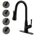 thumbnail image 2 of Single Handle Pull-out Kitchen Faucet with Deck Plate Matte Black Silver Brushed, 2 of 5