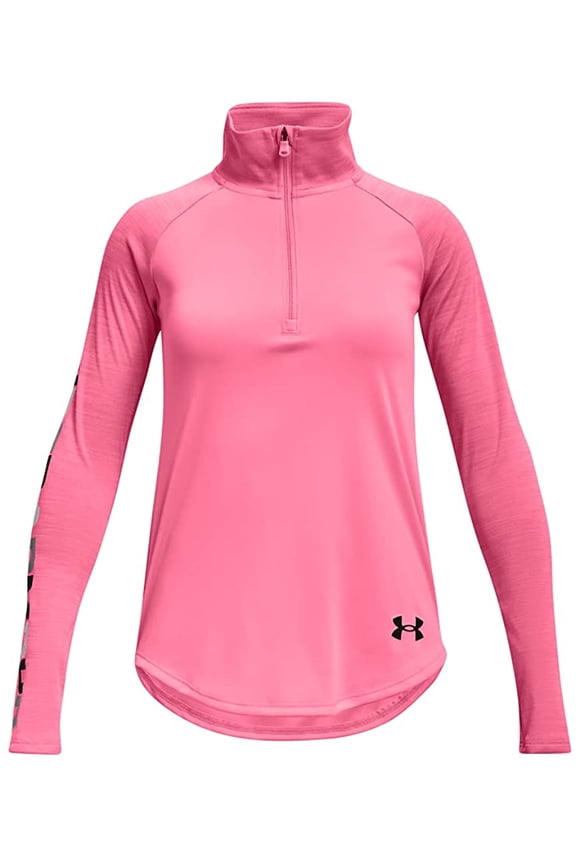 Girls Tech Graphic Half-Zip T-Shirt Cerise 653/Black X-Large