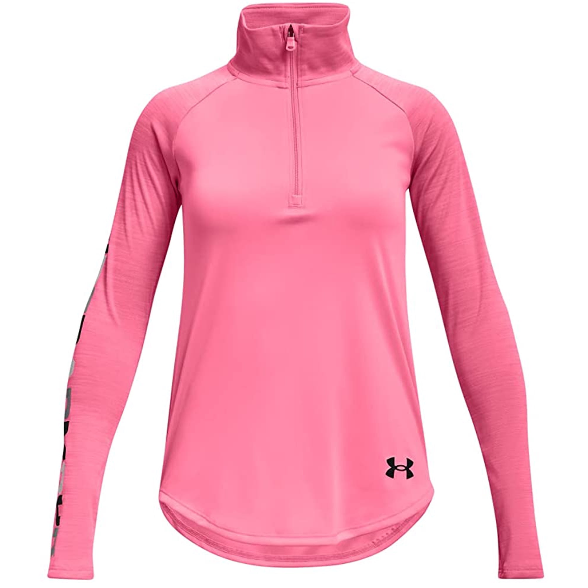 Under Armour Girls Tech Graphic Half-Zip T-Shirt Cerise 653/Black X-Large