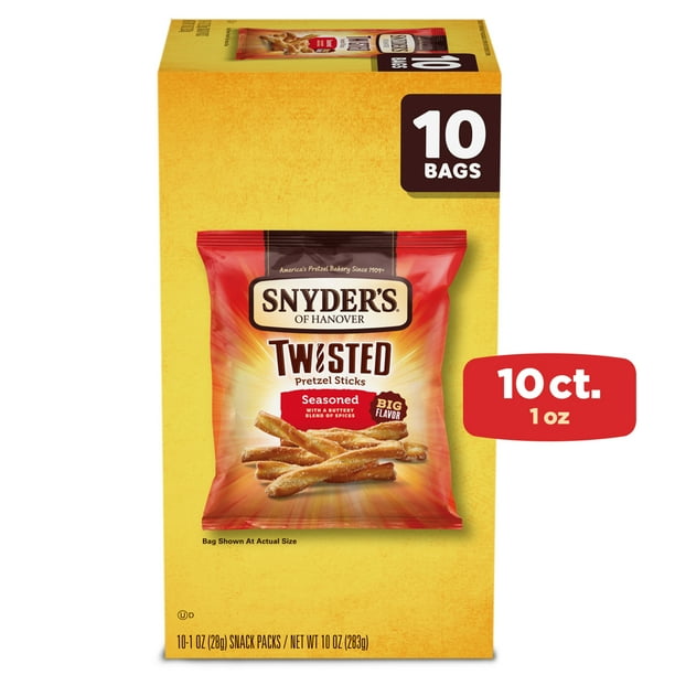 Snyder's of Hanover, Twisted Seasoned Pretzel Sticks, 1 oz Snack Bags