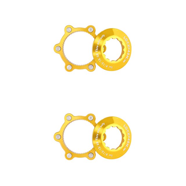 QualitChoice 1 Set Center Locks Disc Brake Rotors Adapter Centerlock Rotor LockringAluminum Alloy Replacing Stainless Steel 6-Hole Gold 2Set