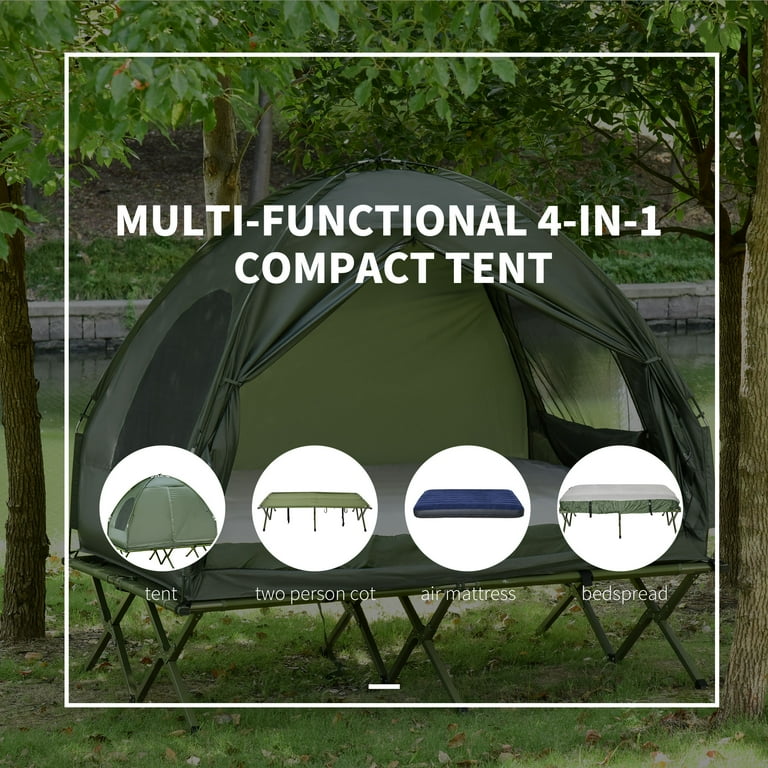 Tent with top air mattress